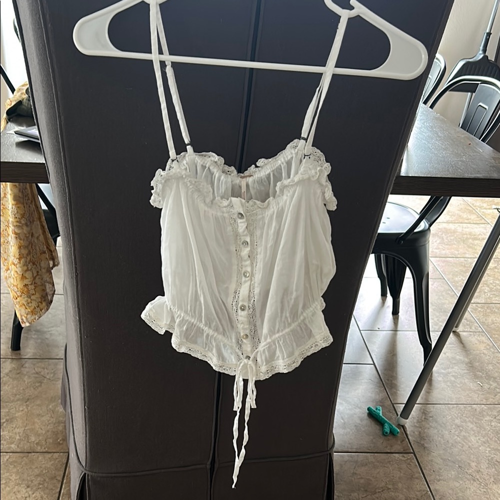 Free People Lace Trimmed Women's Top